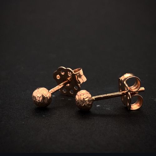 Náušnice kuličky z růžového zlata