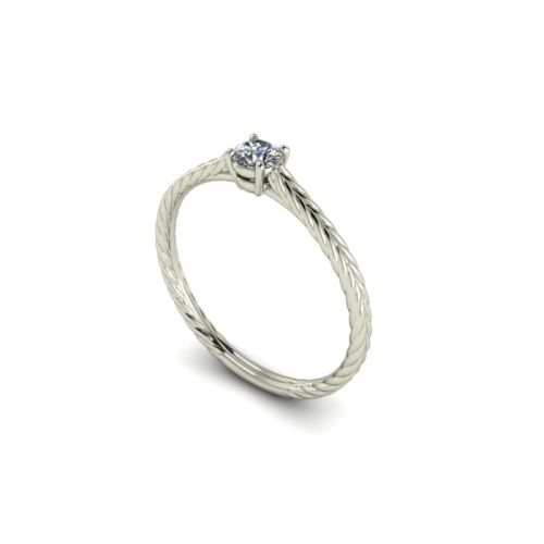 Zásnubní prsten s opletenou obroučkou ze zlata s kamenem