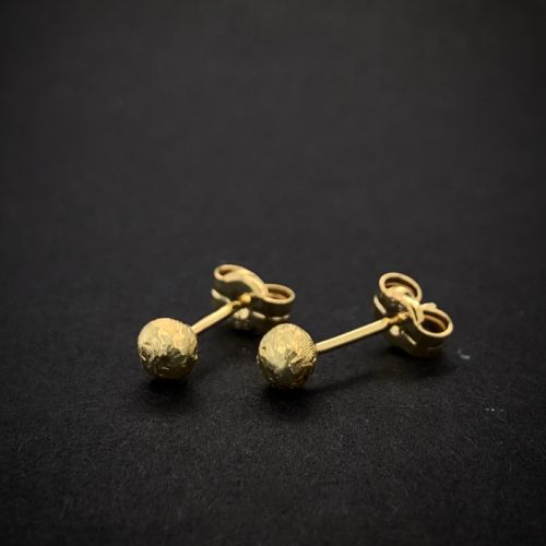 Náušnice kuličky ze žlutého zlata